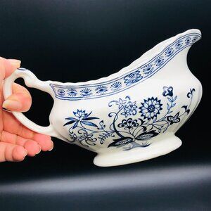 Vintage 60s Classic JG Meakin England BLUE NORDIC Sauce Gravy Boat